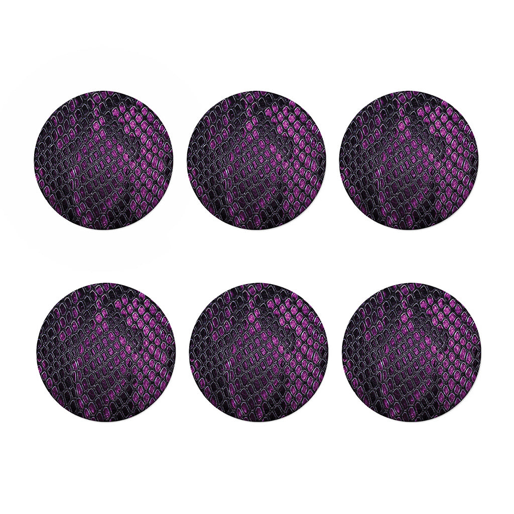 Purple Snakeskin Print Coaster Set