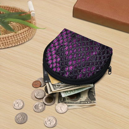 Purple Snakeskin Print Coin Purse