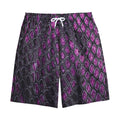 Purple Snakeskin Print Cotton Shorts
