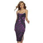 Purple Snakeskin Print Cross Back Cami Dress