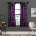 Purple Snakeskin Print Grommet Curtain Panels