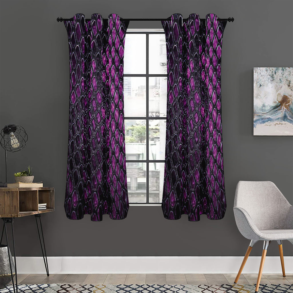 Purple Snakeskin Print Curtain