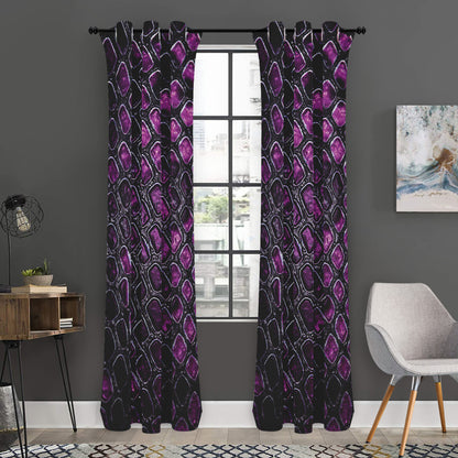 Purple Snakeskin Print Curtain