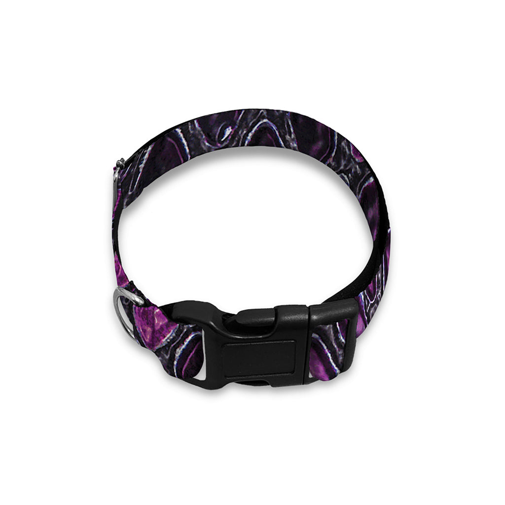 Purple Snakeskin Print Dog Collar