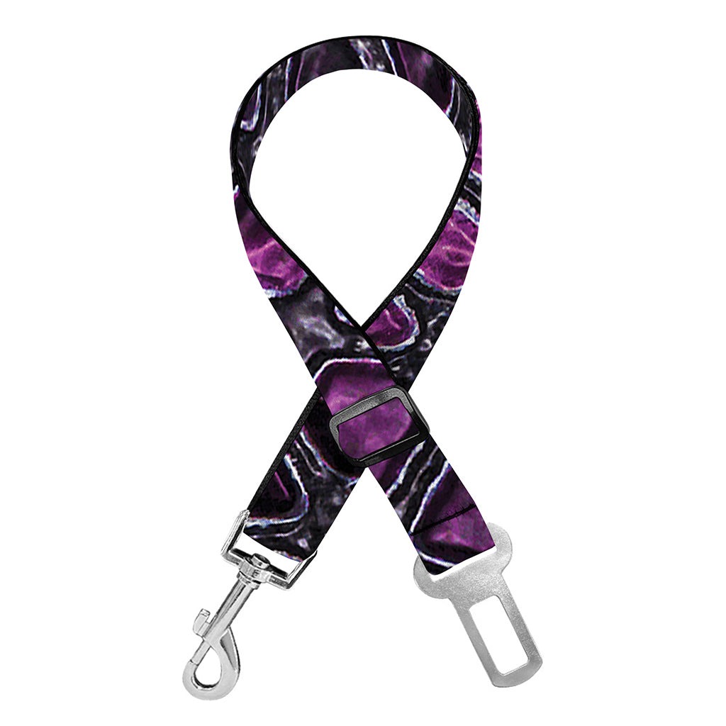 Purple Snakeskin Print Dog Seat Belt