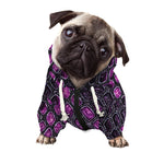 Purple Snakeskin Print Dog Zip Up Hoodie