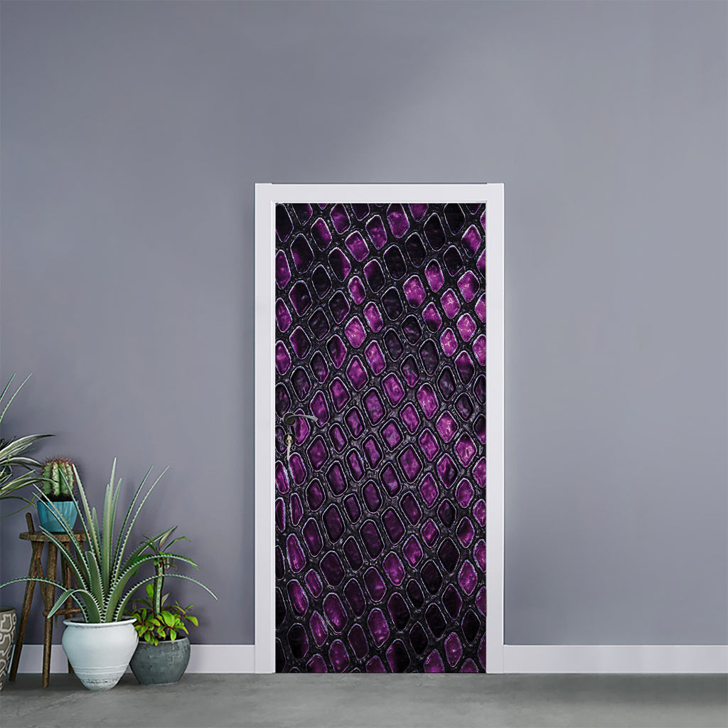 Purple Snakeskin Print Door Sticker