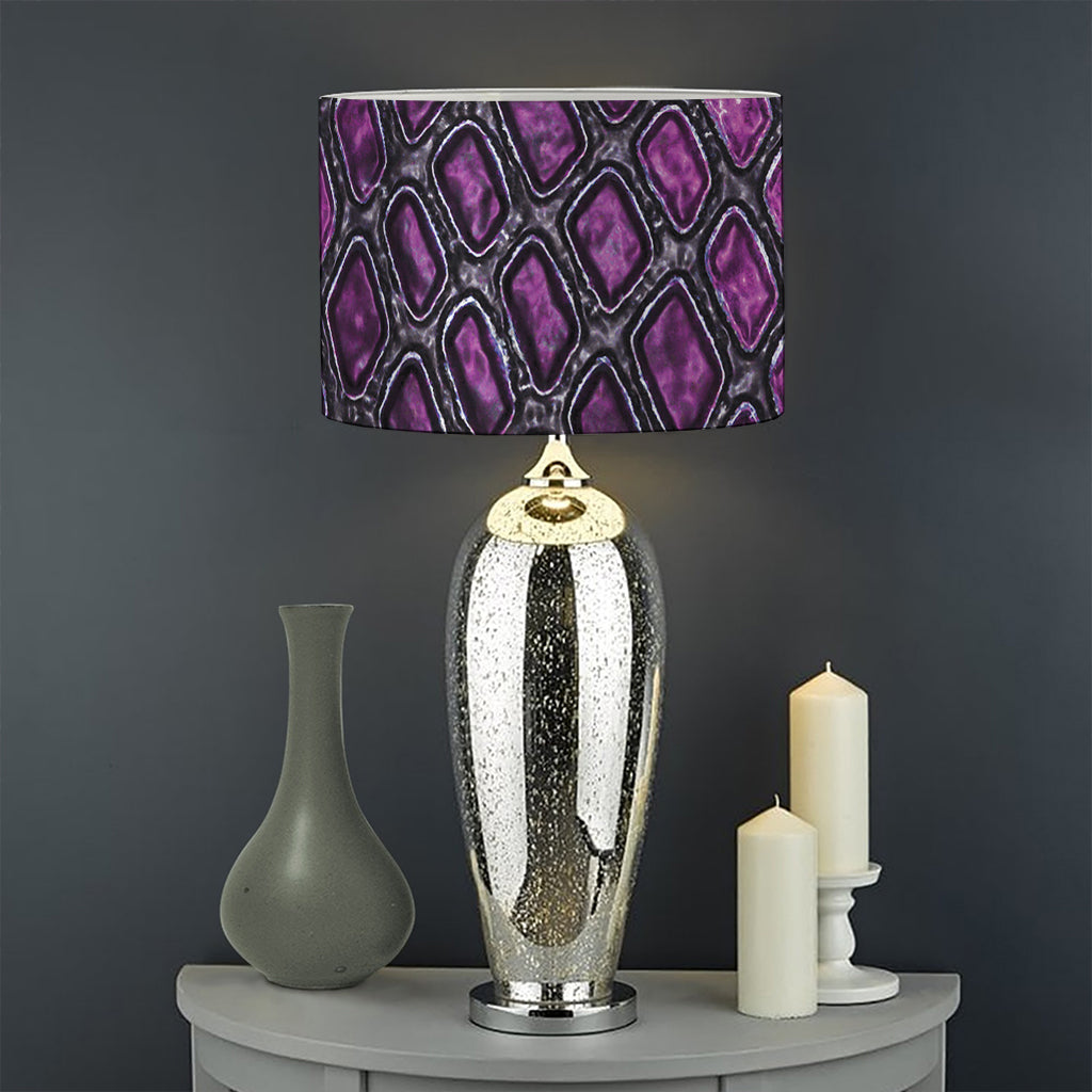 Purple Snakeskin Print Drum Lamp Shade