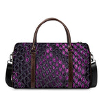 Purple Snakeskin Print Duffle Bag