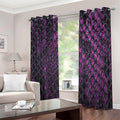 Purple Snakeskin Print Extra Wide Grommet Curtains
