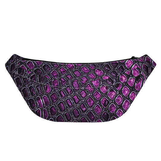 Purple Snakeskin Print Fanny Pack