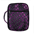 Purple Snakeskin Print Front Pocket Bible Bag