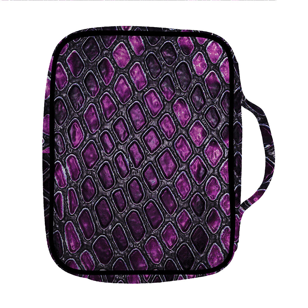 Purple Snakeskin Print Front Pocket Bible Bag