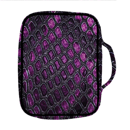 Purple Snakeskin Print Front Pocket Bible Bag