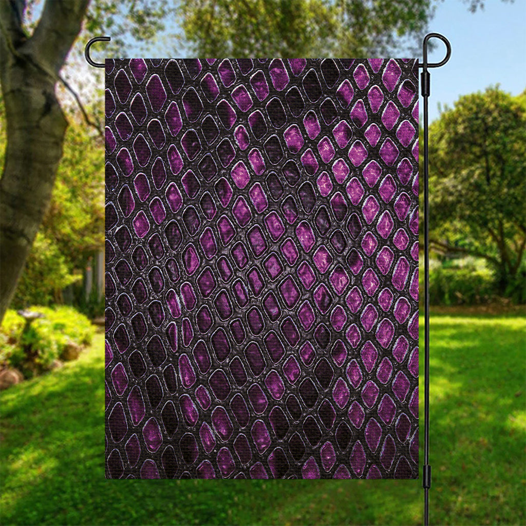 Purple Snakeskin Print Garden Flag