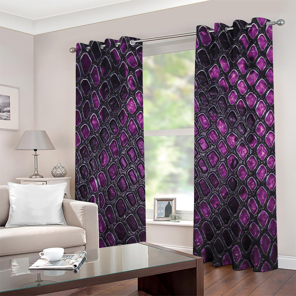 Purple Snakeskin Print Grommet Curtains