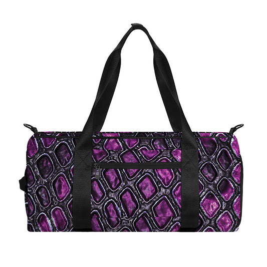 Purple Snakeskin Print Gym Bag