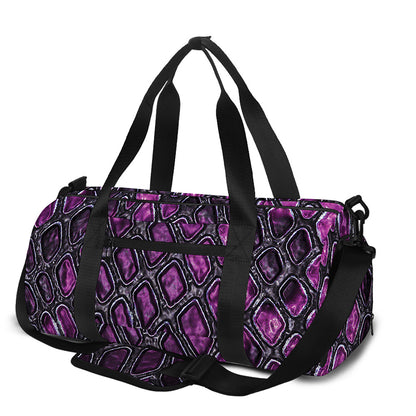 Purple Snakeskin Print Gym Bag