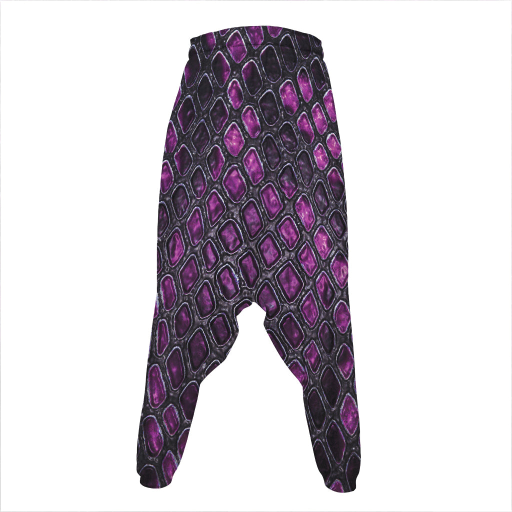 Purple Snakeskin Print Hammer Pants
