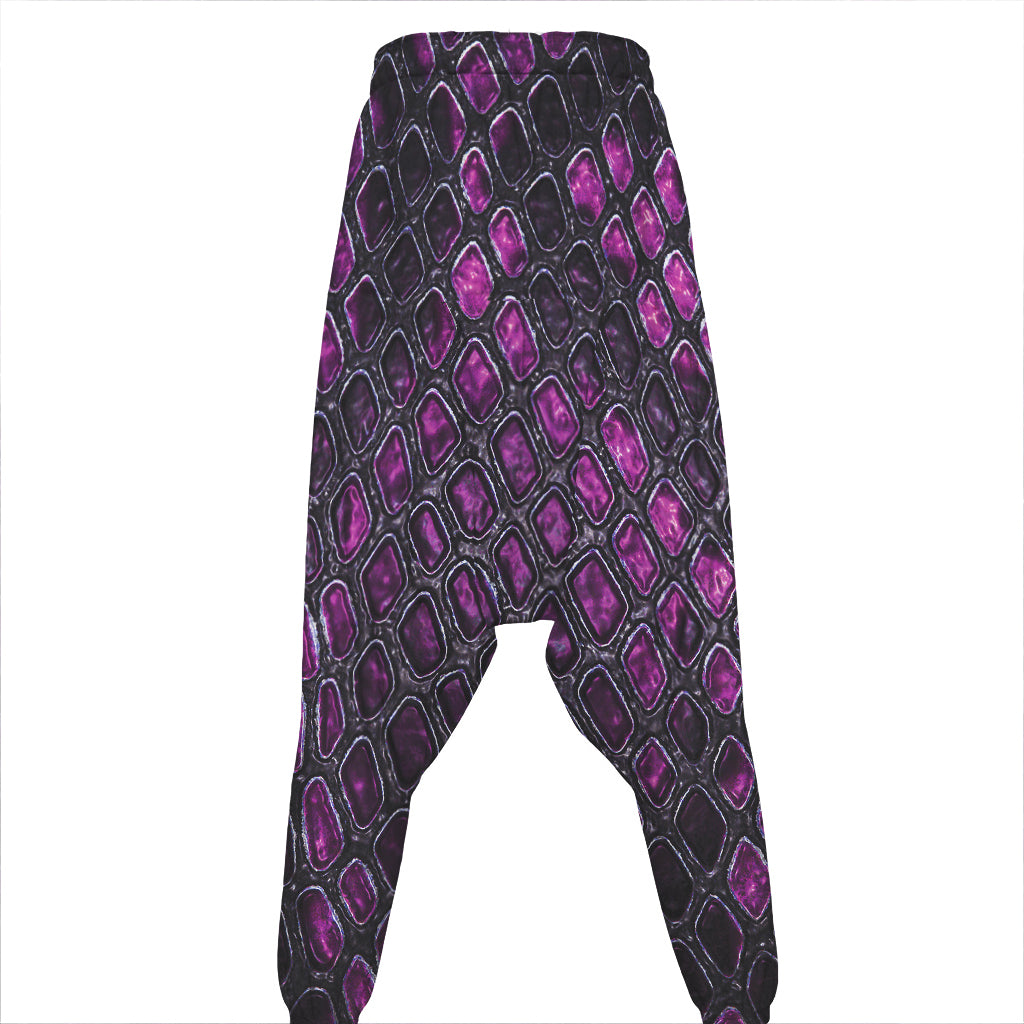 Purple Snakeskin Print Hammer Pants