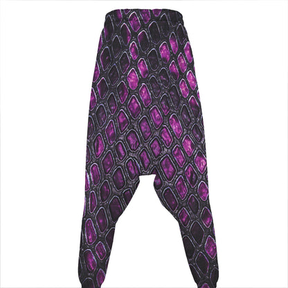 Purple Snakeskin Print Hammer Pants