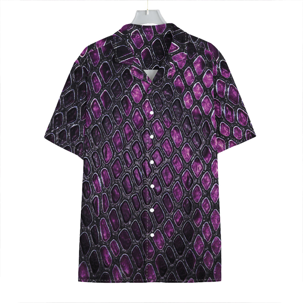 Purple Snakeskin Print Hawaiian Shirt