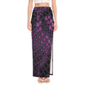 Purple Snakeskin Print High Slit Maxi Skirt