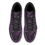 Purple Snakeskin Print High Top Leather Sneakers