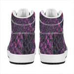 Purple Snakeskin Print High Top Leather Sneakers