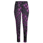 Purple Snakeskin Print High-Waisted Pocket Leggings