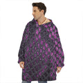 Purple Snakeskin Print Hoodie Blanket