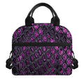 Purple Snakeskin Print Insulated Lunch Bag