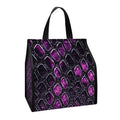 Purple Snakeskin Print Insulated Lunch Tote