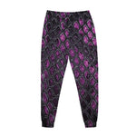 Purple Snakeskin Print Jogger Pants