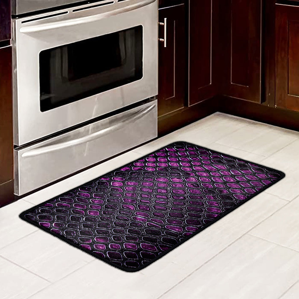 Purple Snakeskin Print Kitchen Mat