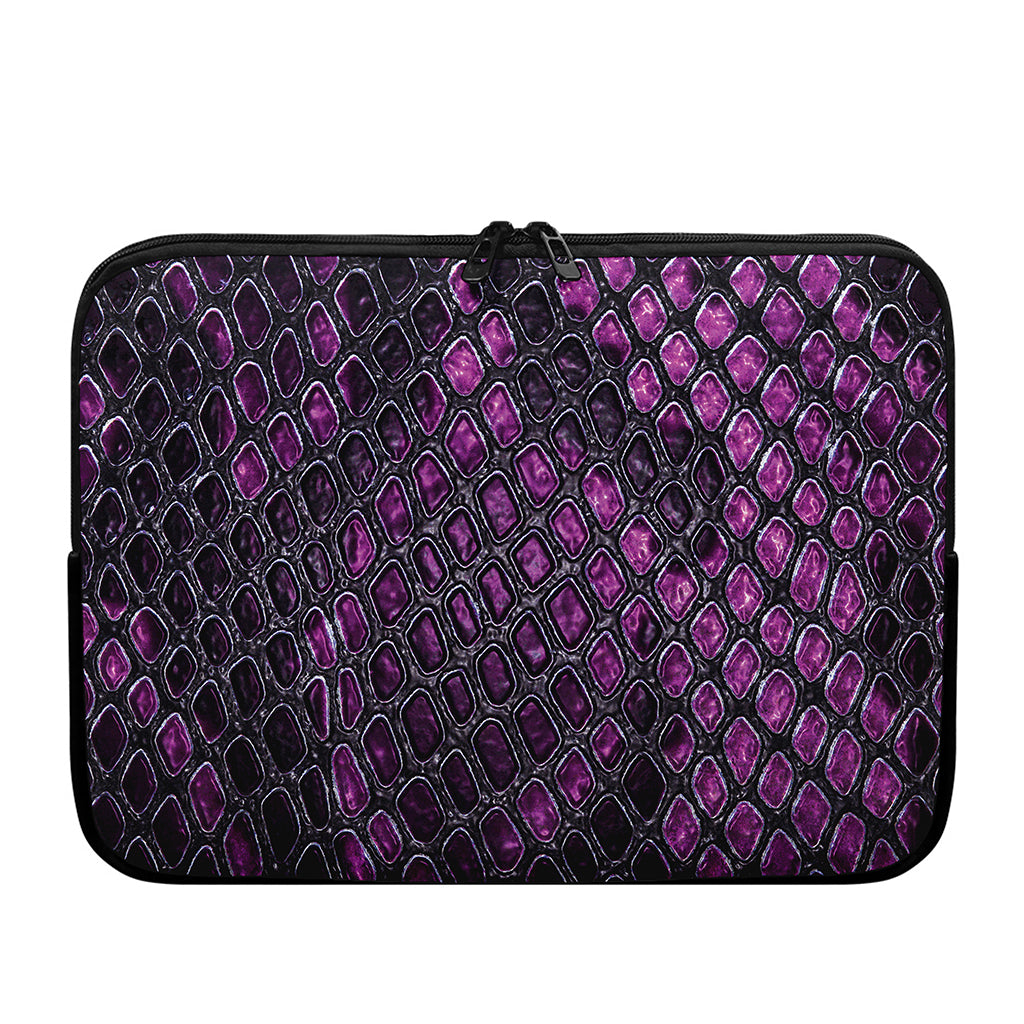 Purple Snakeskin Print Laptop Sleeve