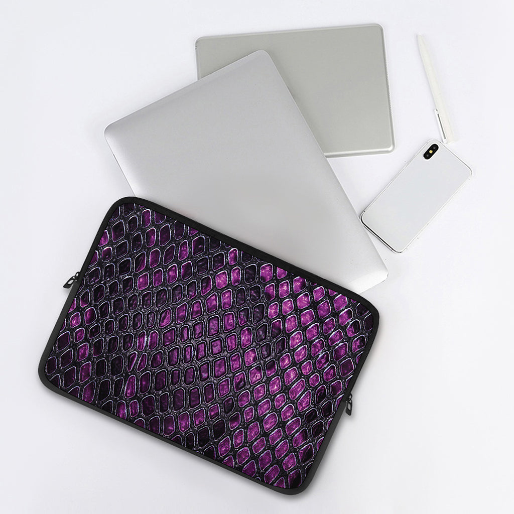 Purple Snakeskin Print Laptop Sleeve