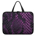 Purple Snakeskin Print Laptop Sleeve With Handle