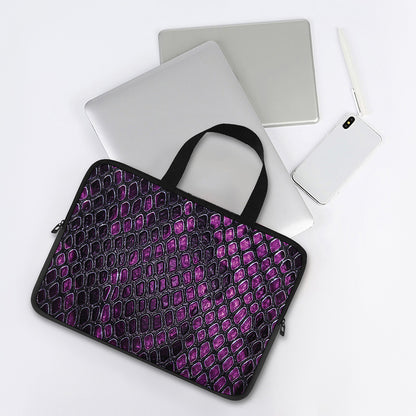 Purple Snakeskin Print Laptop Sleeve With Handle