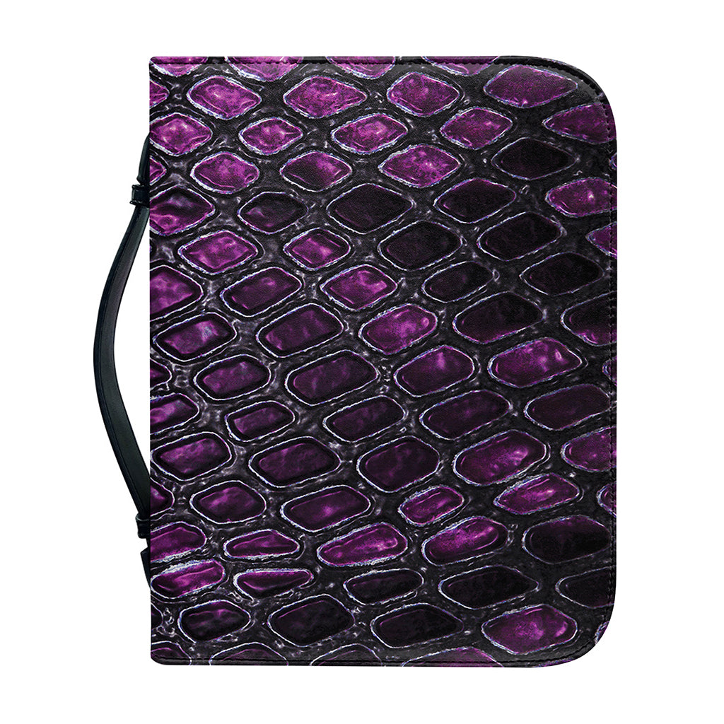 Purple Snakeskin Print Leather Bible Cover