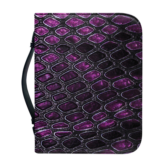 Purple Snakeskin Print Leather Bible Cover