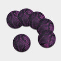 Purple Snakeskin Print Leather Coaster Set