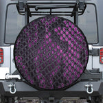 Purple Snakeskin Print Leather Spare Tire Cover
