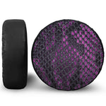 Purple Snakeskin Print Leather Spare Tire Cover