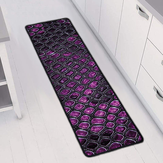 Purple Snakeskin Print Long Kitchen Mat
