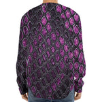 Purple Snakeskin Print Long Sleeve Baseball Jersey