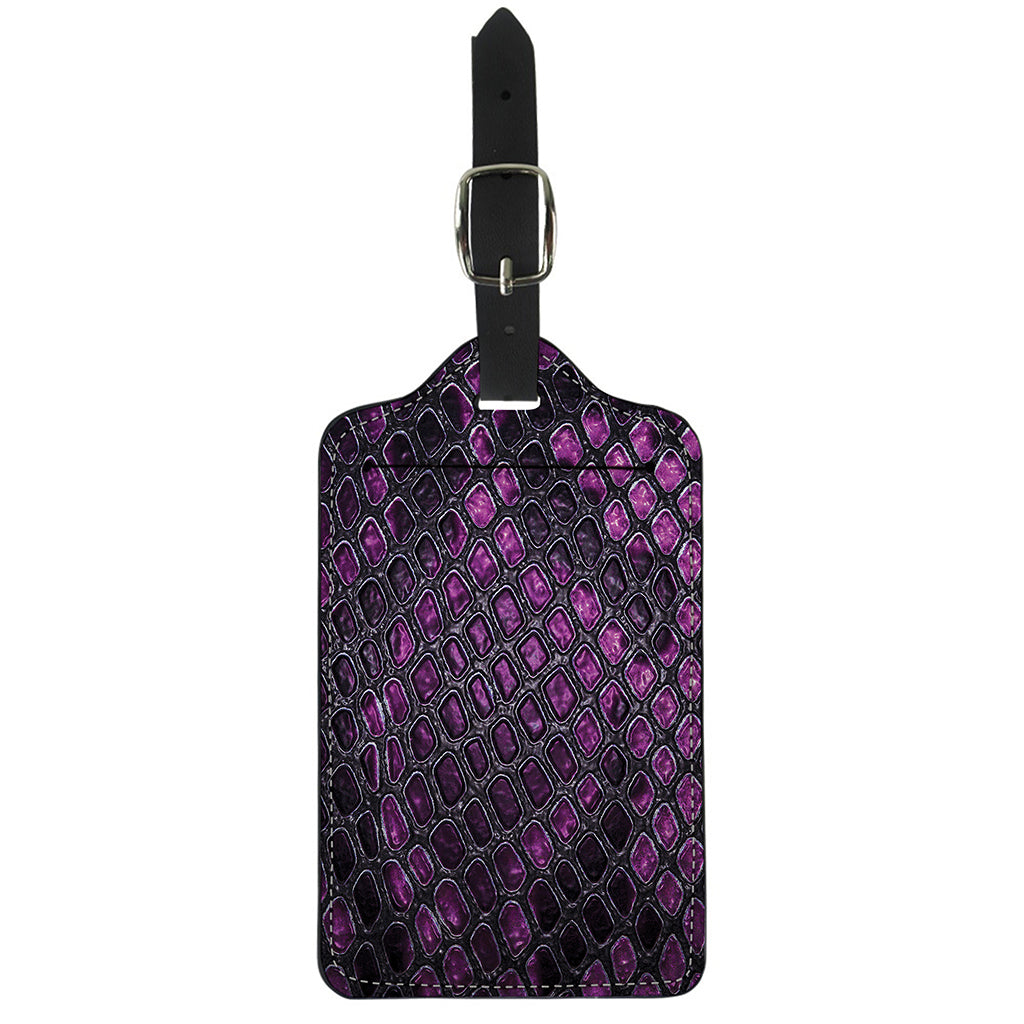 Purple Snakeskin Print Luggage Tag