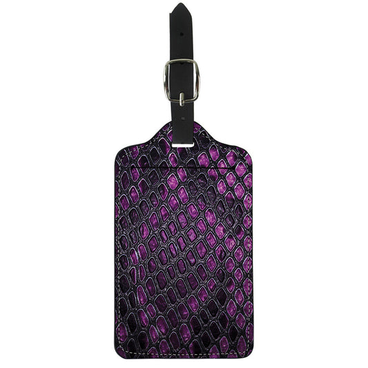 Purple Snakeskin Print Luggage Tag