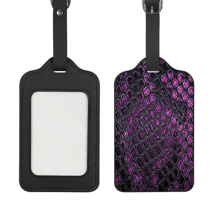 Purple Snakeskin Print Luggage Tag