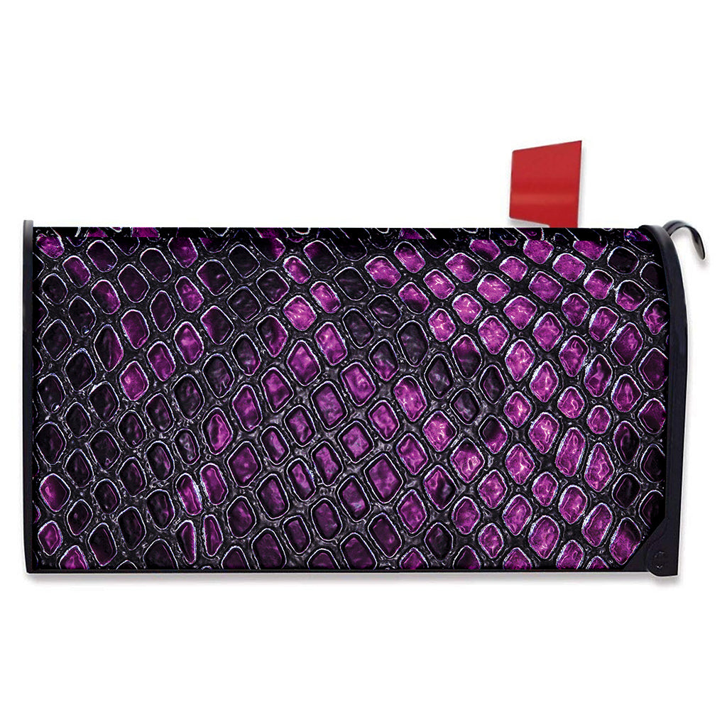 Purple Snakeskin Print Mailbox Cover